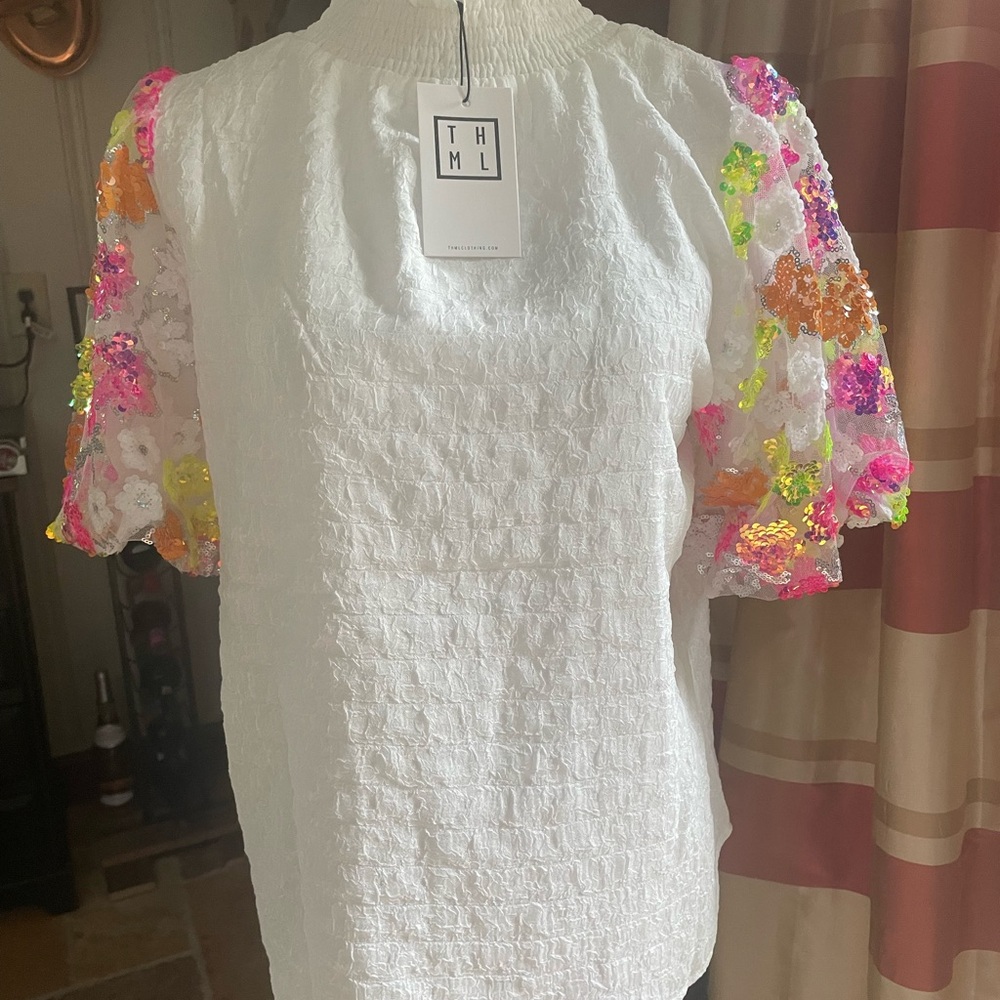 THML Sequin sleeved top